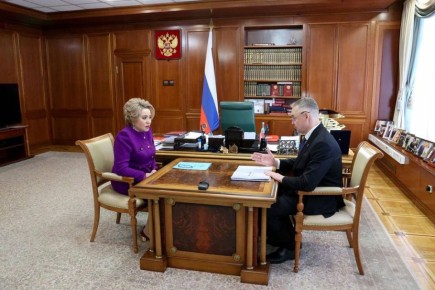 ПРЕДСЕДАТЕЛЬ СОВЕТА ФЕДЕРАЦИИ ПРОВЕЛА РАБОЧУЮ ВСТРЕЧУ С ГУБЕРНАТОРОМ СТАВРОПОЛЬЯ